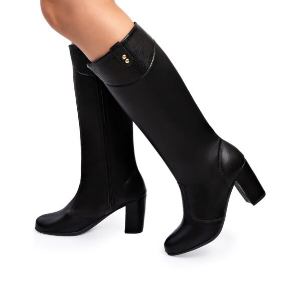Bota Feminina Lumiss Cano Longo Salto Bloco Alto Grosso - Image 2
