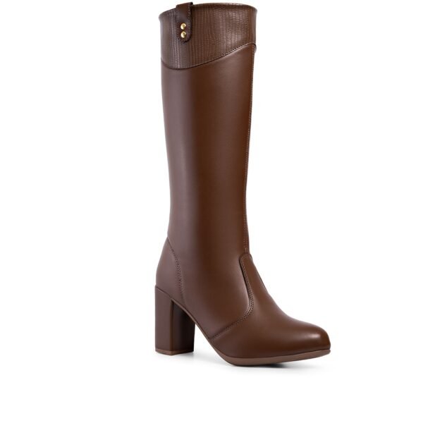 Bota Feminina Lumiss Cano Longo Salto Bloco Alto Grosso - Image 3