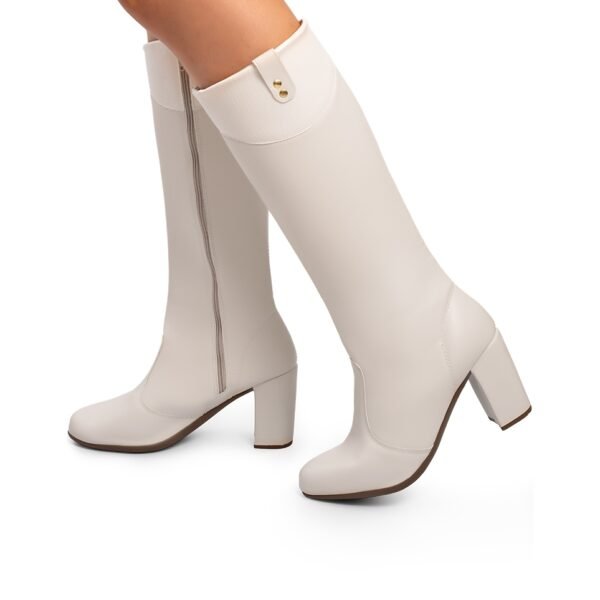 Bota Feminina Lumiss Cano Longo Salto Bloco Alto Grosso - Image 5