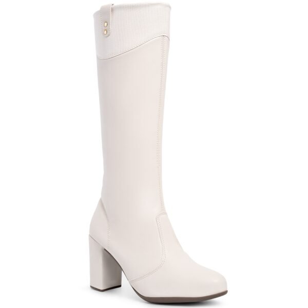 Bota Feminina Lumiss Cano Longo Salto Bloco Alto Grosso - Image 6