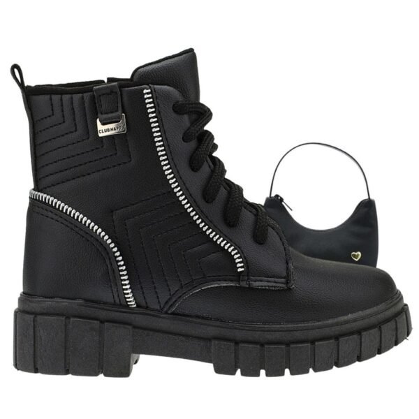 Bota Menina Infantil Coturno Infantil Feminino Bota Infantil Feminina Com Bolsinha - Image 3
