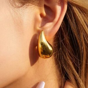 Brincos Femininos Pingo Gota Brinco Dourado ou Prata Médio