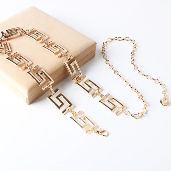Cintos Feminino Com Corrente dourado e prata De Metal importado - Image 3
