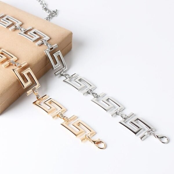 Cintos Feminino Com Corrente dourado e prata De Metal importado - Image 4
