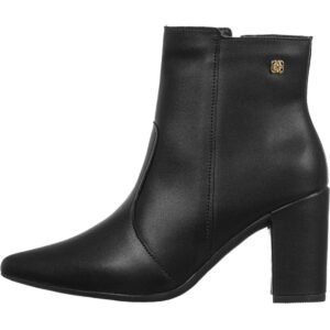 Bota feminina Gigil bico fino salto alto com zíper