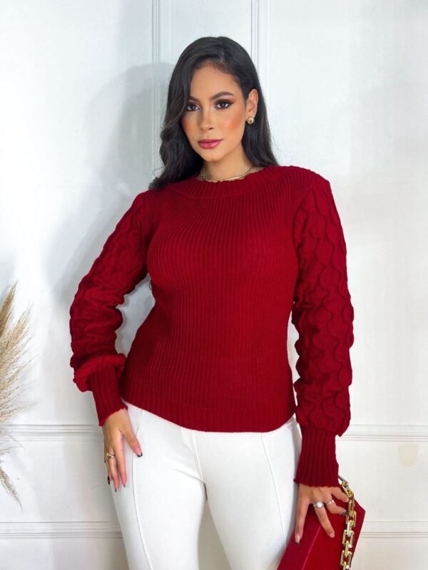 Blusa Feminina De Tricot Manga Longa - Image 3