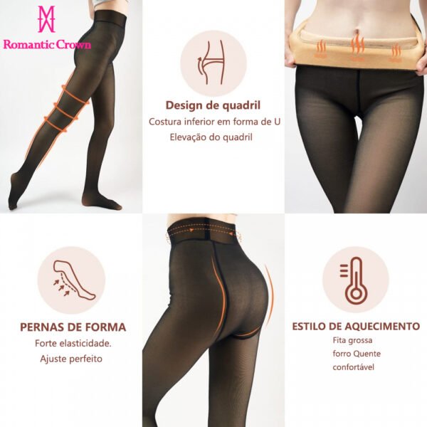 Meia-Calça Térmica Forrado Grosso Translúcida - Image 2