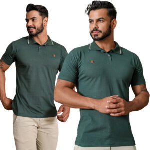 Camiseta Masculina com Gola Top Malha 100% Algodão