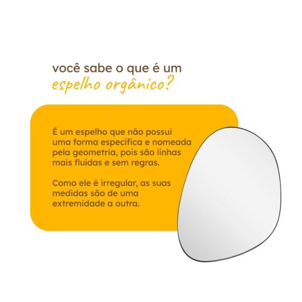 Espelho Pinterest Grande Orgânico Borda Couro 3cm Decorativo Sala Quarto 44x64cm Mod. Nuvem - Image 2