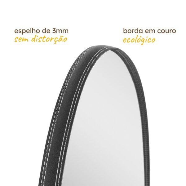 Espelho Pinterest Grande Orgânico Borda Couro 3cm Decorativo Sala Quarto 44x64cm Mod. Nuvem - Image 6