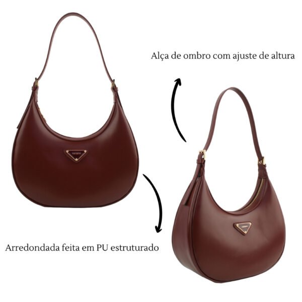 Bolsa de Ombro Arredondada Via Marte Meia Lua com Alça Ajustável B1-126 - Image 8