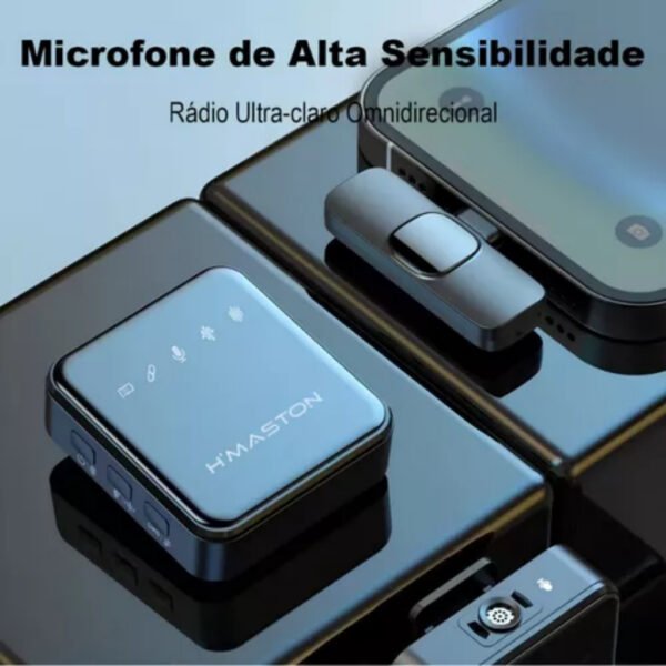 Microfone De Lapela Profissional Com Espuma Sem Fio Para Celular e Tablet - Image 3