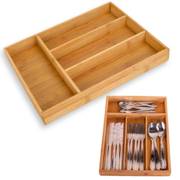 Porta Talheres Bambu Gaveta Organizador Separador Cozinha - Image 6