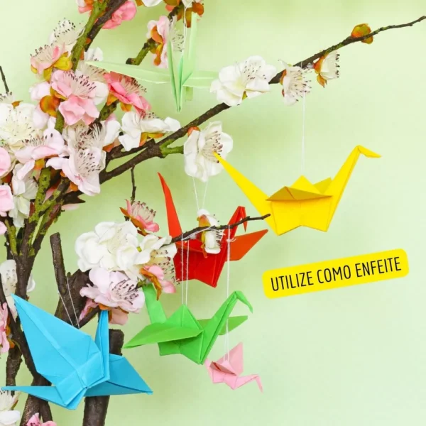 Papel Origami 15x15cm C/120 Fls Tsuru Dobradura Colorido - Image 4