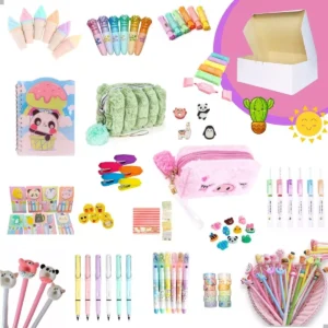 Papelaria Fofa Kawaii Caixa Kit 15 Itens Criativos