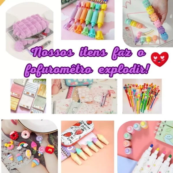 Papelaria Fofa Kawaii Caixa Kit 15 Itens Criativos - Image 4