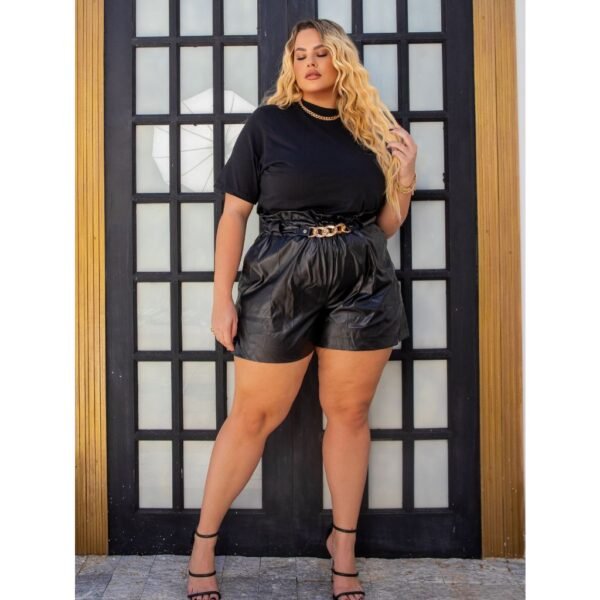 Blusa feminina plus size gola alta t-shirt - Image 4