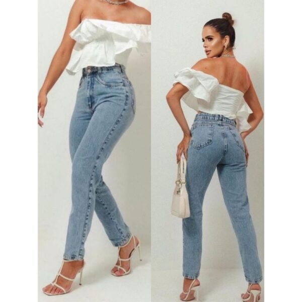 Calça Mom Jeans Feminina Cintura Alta Premium - Image 3