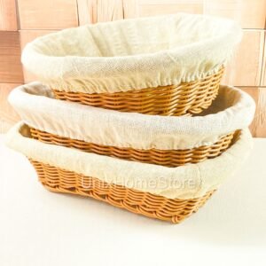 Cesto de Pão Tecido Removível Decorativo com Alça Lateral
