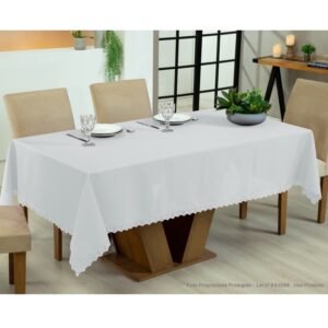 Toalha de Mesa Retangular 6 Lugares Oxford 2,20m x 1,40m