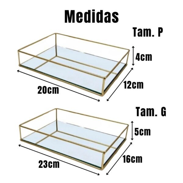 Bandeja Organizadora Multiuso Decorativa Espelhado Retangular - Image 6