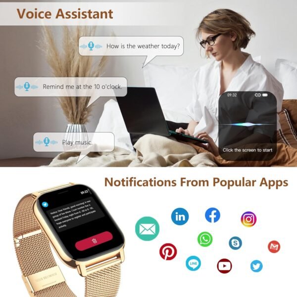 Relógio Smartwatch Feminino(Fazer/Atender Chamada),1.85''Smart Watch - Image 6
