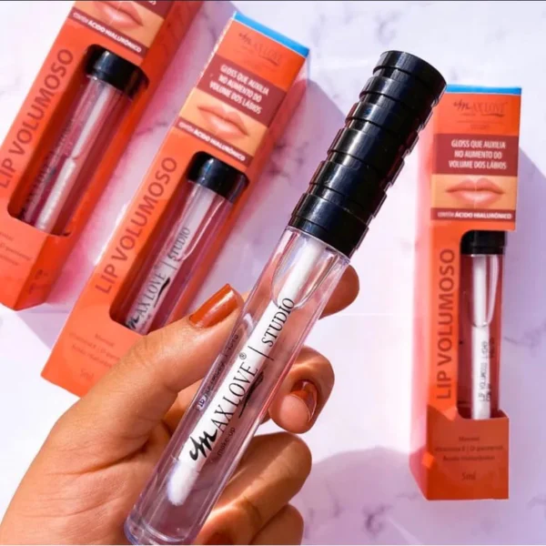 Gloss Lip Volumoso Aumenta boca Vegano Max Love - 5ML