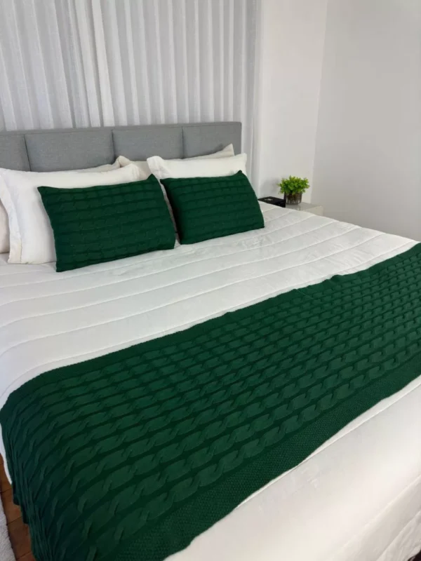 Manta Trança Sala Cama King Sofá Tricot 260x60cm - Image 3