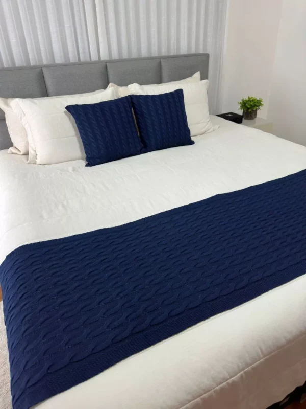 Manta Trança Sala Cama King Sofá Tricot 260x60cm - Image 5