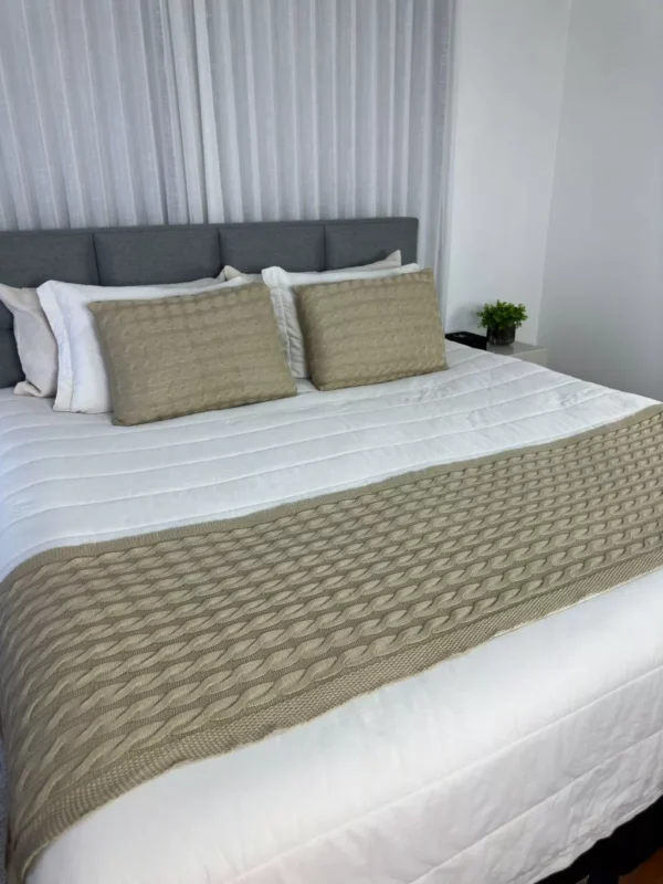 Manta Trança Sala Cama King Sofá Tricot 260x60cm - Image 7