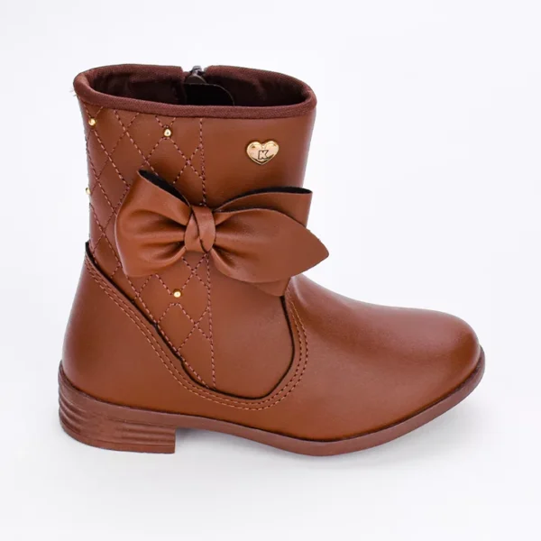 Bota Infantil Feminina Kidy Montaria Com Laço Marrom - Image 2