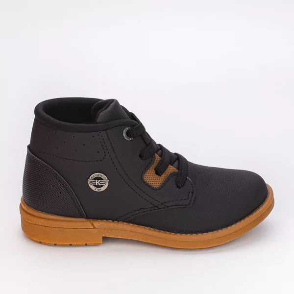 Bota Coturno Infantil Masculino Kidy Walk Calce Fácil Preto - Image 2