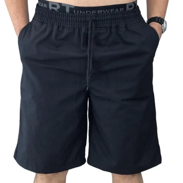 Bermuda Masculina De Sarja Short Com Elástico Branca - Image 3