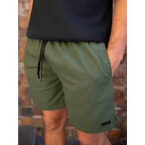 Short Linho Masculino com Bolso Faca Discreto e Elástico na Cintura