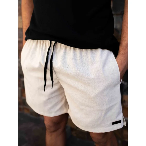 Short Linho Masculino com Bolso Faca Discreto e Elástico na Cintura - Image 2
