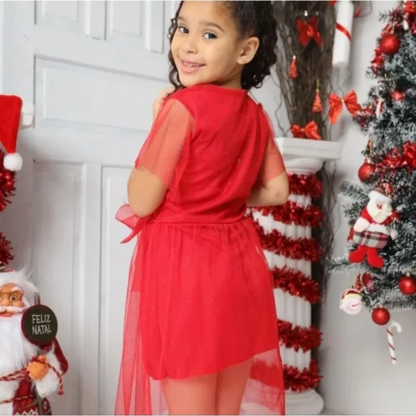 Vestido infantil meninas festa natal ano novo Premium 04 ao 10 - Image 2