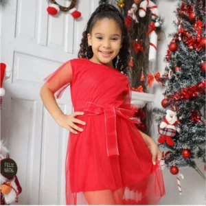 Vestido infantil meninas festa natal ano novo Premium 04 ao 10