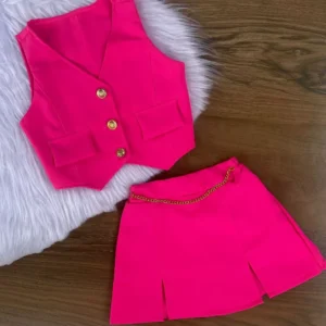 Conjunto Alfaiataria 4 ao 16 Anos Luxo Infantil E Juvenil Menina
