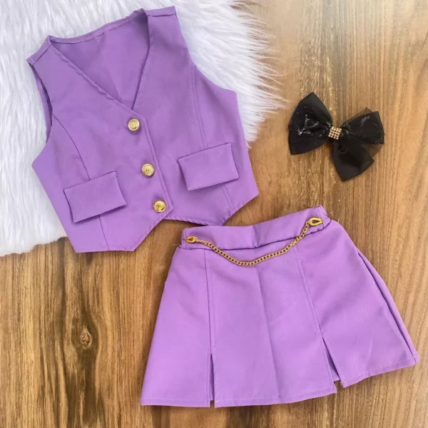 Conjunto Alfaiataria 4 ao 16 Anos Luxo Infantil E Juvenil Menina - Image 2