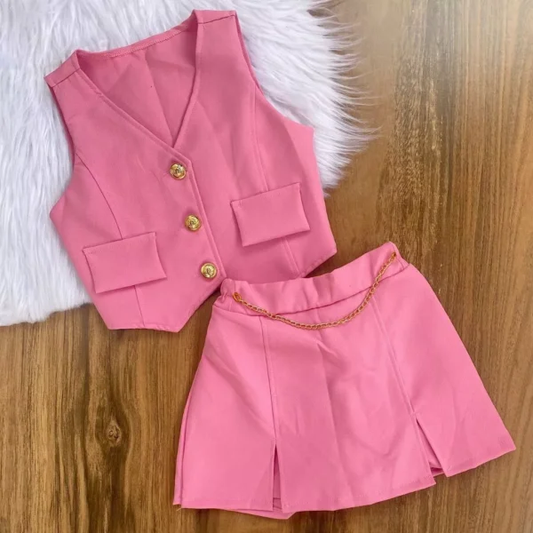 Conjunto Alfaiataria 4 ao 16 Anos Luxo Infantil E Juvenil Menina - Image 3