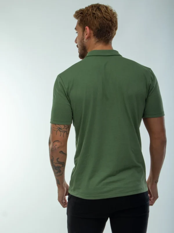 Camisa Verão Masculina Com Botão Modelagem Slim Malha - Image 4