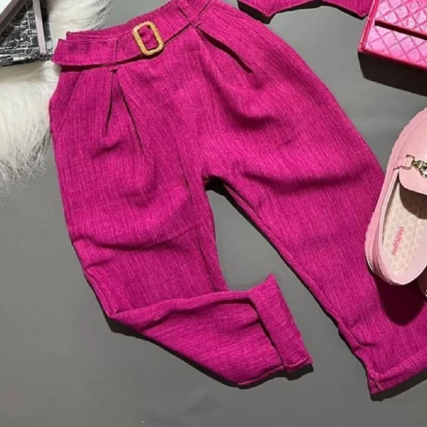 Conjunto Calça Colete e Cinto Infantil Menina Blogueirinha - Image 4