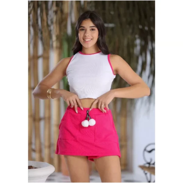 Conjunto de menina pompom infantil e juvenil verão - Image 2