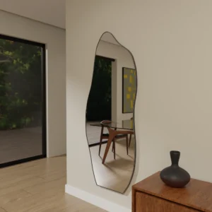 Espelho Orgânico Moldura Em Couro 150cm 170cm Corpo Inteiro