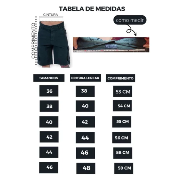 Bermuda masculina cargo brim jeans - Image 5