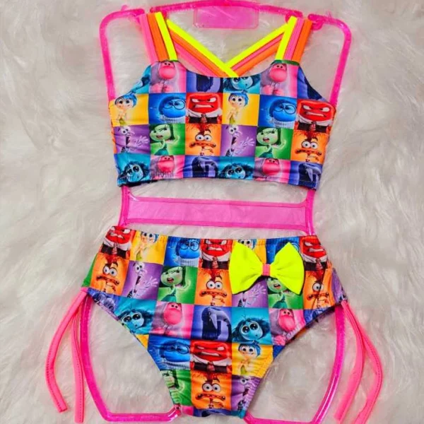 Biquini Infantil Juvenil Estampado Colorido Top + Calcinha Moda - Image 7
