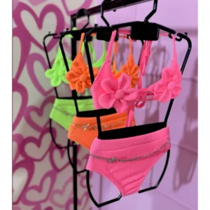 Biquíni Infantil Menina Tendência Primavera Verão Multicolorido Flor