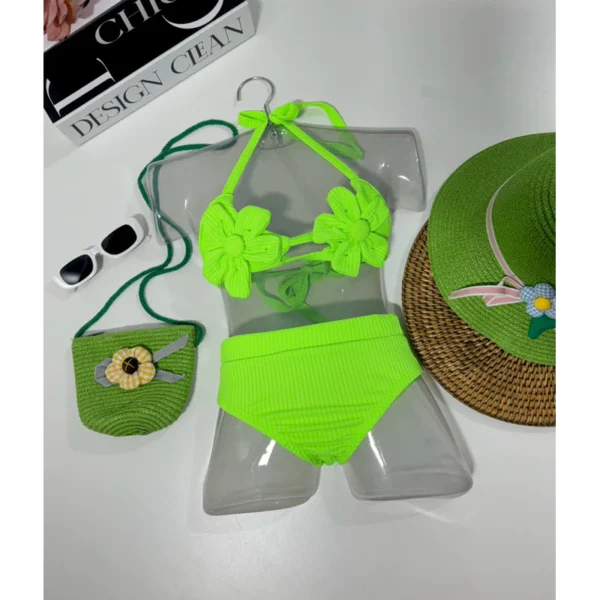 Biquíni Infantil Menina Tendência Primavera Verão Multicolorido Flor - Image 2