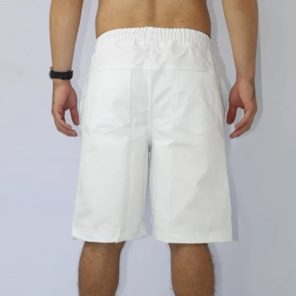 Bermuda Masculina De Sarja Short Com Elástico Branca - Image 2