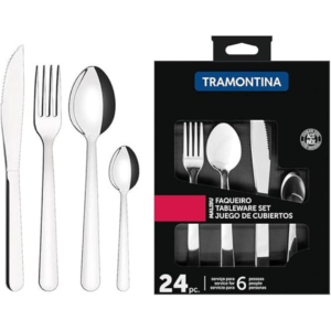 Faqueiro Malibu, 24 peças, Inox, Tramontina